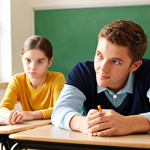 Home 4 **
Prompt: A bright classroom scene. A teacher attentively observes a student working on a project, leaning slightly forward with a supportive expression. Other students are engaged in similar activities. Focus on capturing the attentive observation and supportive atmosphere. Soft, natural lighting. Style: Realistic, warm.
**