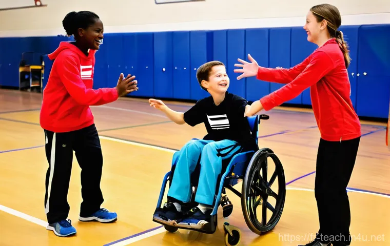 교사 체육 수업 진행법 - **Prompt 2: Gamified Sports Challenge**
    A vibrant outdoor school sports field or a spacious, wel...