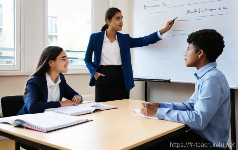 교사 시험 대비 방법 공유 - **Subject:** A diligent French student, in their early 20s, deeply engrossed in studying for a deman...