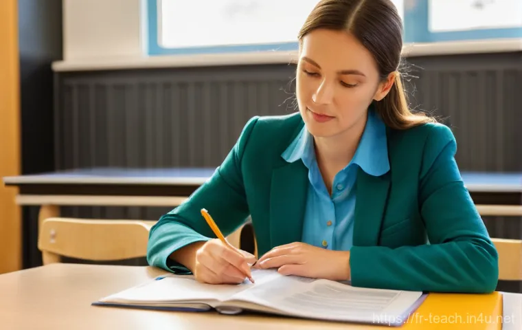 교사 성과평가 준비 팁 - **Prompt 1: The Reflective Teacher Preparing Her Dossier**
"A female elementary school teacher i...