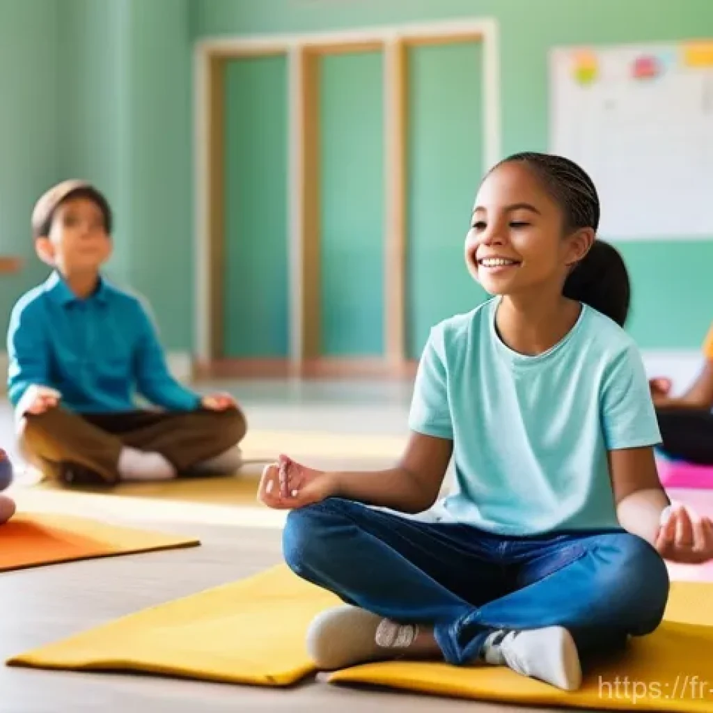 교사 학생 정서 지원 방법 - **A serene and inclusive elementary school classroom where students are engaged in a guided mindfuln...
